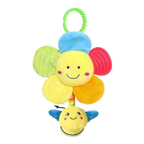 Cartoon Animal Carseat Toys, Soft Hanging Stroller Activity Toy, 14.96x6.69 inch, Skin-Friendly Bassinet Mobile with Wind Chime, Sensory Development Toy for Babies, Toddler, Girls von Generisch