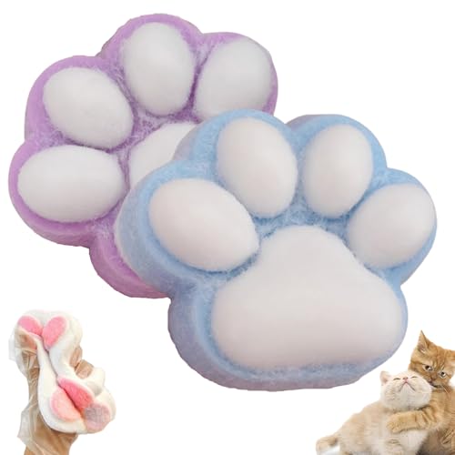 Cat Paw Squishy, Handmade Cat Paw Squishy, Giant Cat Paw Squishy Jumbo, 5 Inch Cat Paw Giant Paw Squishy Fidget Toys, Handmade Squishy Big Cat Paw (Purple+Blue) von Generisch