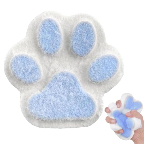 Cat Paw Squishy, Katzenpfoten-Quetschspielzeug für Stressabbau und Spaß, weiches Squishy Pfoten-Spielzeug für Kinder und Erwachsene, perfekt für Zuhause, Büro und Reisen (blau) von Generisch