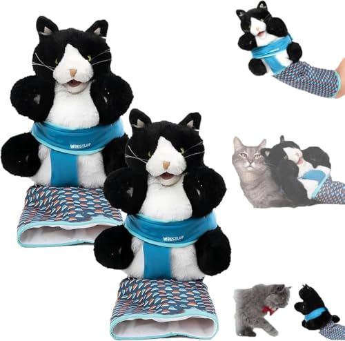 Cats Puppet Wrestler,Cat Wrestling Toy Puppet,Cats Hand Puppets Plush Animal Toys,Cat Hand Puppet Stuffed Animal Toys,Interactive Hand Puppet for Boredom-Busting Training and Exercise (2 Pcs) von Generisch