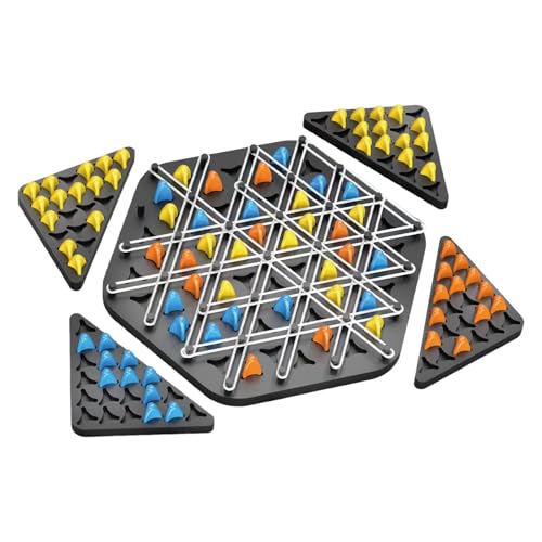 Chain Triangle Schachspiel, Chain Triggle Brettspiel, Interaktives Steckspiel Dreiecksschachbrett, Pädagogisches Denksport Strategiespiel, Chain Chess Desktop Puzzlespiel für Familie, Party von Generisch