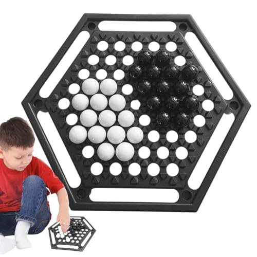 Chess Set, Table Games, Educational Chess Board Game, Marble Board Game Kids, Children's Game, Table Games (25x25x2cm/9.84x9.84x0.79) for Chinese New Year, Family Chess Board Games, Black/White von Generisch