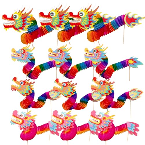 Chinesischer Neujahrsdrache Chinesische Neujahrsdekoration Jahr des Drachen 2024 12 Stück 4 Stile 3D-Papier-Drachenpuppe DIY Dehnbar Neujahrs-Bastelarbeiten Für Kinder Frühlingsfest Party Chinesischer Neujahrsdrache Chinesische Neujahrsdekoration Jahr des Drachen 2024 12 Stück 4 Stile 3D-Papier-Drachenpuppe DIY Dehnbar Neujahrs-Bastelarbeiten Für Kinder Frühlingsfest Party von Generisch