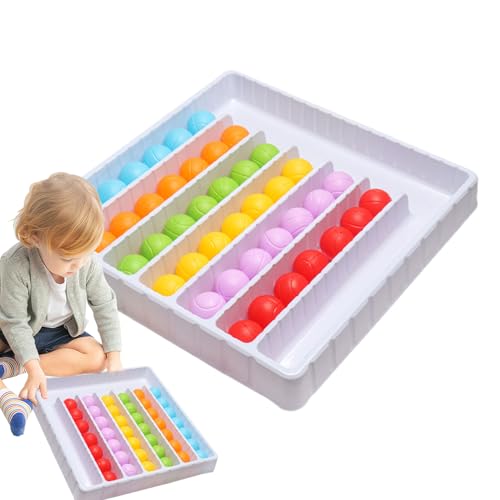 Color Ball Sorting Game, Sensory Rainbow Board, PP Educational Recognition, Ball Return Activity, Kids Preschoolers, Boys Girls, 5x38x37cm Color Ball Sorting Game, Sensory Rainbow Board, PP Educational Recognition, Ball Return Activity, Kids Preschoolers, Boys Girls, 5x38x37cm von Generisch
