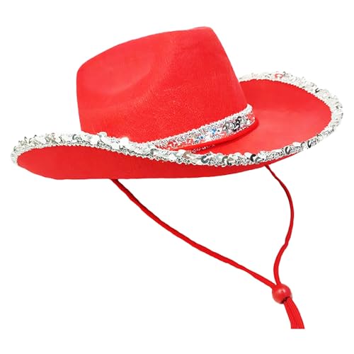 Cowboy Hut Pink Weiß Cowgirl Hut Pink Weiß Karneval Hut Herzbrille Kostümzubehör Partyhut Partybrille Accessoires Cowboyhut mit Tiara für Karneval Fasching Partybrillen Faschingskostüme Männer von Generisch