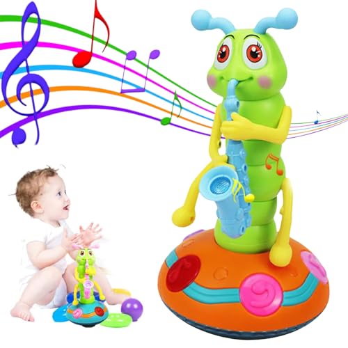 Crawling Toy Dancing Caterpillar, Dancing Caterpillar Saxophone, Dancing Saxophone Caterpillar Toy,Electric Caterpillar Dance Toy, 2025 New Children'S Electric Caterpillar Saxophone Toys (1pcs) von Generisch