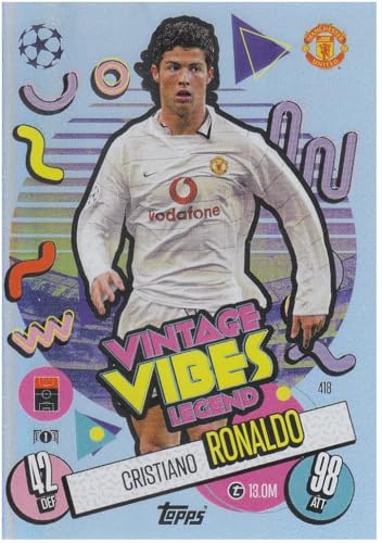 Cristiano Ronaldo Man United Vintage Vibes Legend Topps Fußball Sammelkarte 418 von Generisch