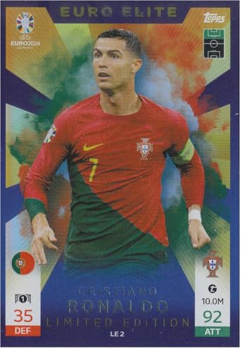 Cristiano Ronaldo Portugal Rainbow Glitzer Euro Elite Limited Edition LE2 Euro 2024 Sammelkarte von Generisch