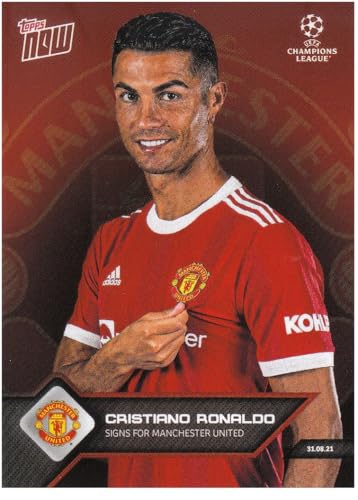 Cristiano Ronaldo Zeichen für Man United 31.08. 2021 Topps Now CL Fußball Sammelkarte 014 von Generisch