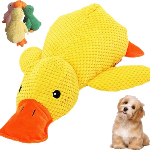 Cuddleduck - Die Kuschelente Gegen Stress, Anti Stress Ente Hund, Anti Stress Ente Beruhigende Quietschente (Gelb) von Generisch