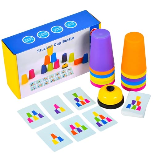 Cup Stacking - Quick Stack Cups Stapel -Spiel für Kinder - Schnelle Cups -Spiele für Kids Intelligence & Response Training | Kids Stapeling Game Cup -Spiel mit 12 echten Wasserbechern Cup Stacking - Quick Stack Cups Stapel -Spiel für Kinder - Schnelle Cups -Spiele für Kids Intelligence & Response Training | Kids Stapeling Game Cup -Spiel mit 12 echten Wasserbechern von Generisch