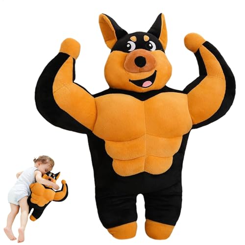 Cute Dog Plushies | Lustiges Muskel Hund Stofftier - Tragbares Kinder Hundespielzeug, Weiche Tierpuppen für Sofa, Schlafzimmer, Couch, Wohnzimmer von Generisch