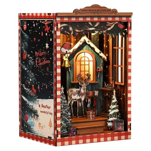 DIY Puppenhaus Miniatur Kit, Holz Buchstütze Gebäude Modell LED Leuchtend Puzzle Spielzeug Home Decor Geschenkidee Kreatives Bastelprojekt für Teenager Erwachsene DIY Puppenhaus Miniatur Kit, Holz Buchstütze Gebäude Modell LED Leuchtend Puzzle Spielzeug Home Decor Geschenkidee Kreatives Bastelprojekt für Teenager Erwachsene von Generisch