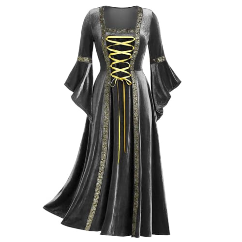 Damen Renaissance Kostüm Viktorianisches Mittelalter Cosplay Samt Irisches Kleid Halloween Fancy Kleidung Damen Renaissance Kostüm Viktorianisches Mittelalter Cosplay Samt Irisches Kleid Halloween Fancy Kleidung von Generisch