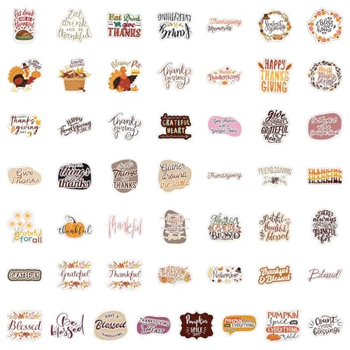 Dankbare Aufkleber - 50 Blech -Laptop -Aufkleber | Happy Thanksgiving Decals | Laptop -Graffiti -Abziehbilder | Wasserdichte Graffiti -Kunst | Thanksgiving Für Kinder Erwachsene Tagebuch Sammelalbum T Dankbare Aufkleber - 50 Blech -Laptop -Aufkleber | Happy Thanksgiving Decals | Laptop -Graffiti -Abziehbilder | Wasserdichte Graffiti -Kunst | Thanksgiving Für Kinder Erwachsene Tagebuch Sammelalbum T von Generisch