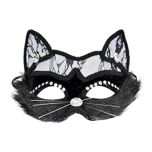 Deal,Masken,Maske Maskenball Damen Herren Venezianische Masken Kostüm Carnival Carneval Hexenmaske Venezianisch Masquerade Mask Women,Schwarz,19x14cm von Generisch