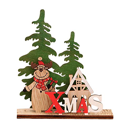 Dekorationen für Weihnachten DIY Weihnachten Holz Puzzle für Kinder Weihnachten Santa Ornament Dekorative Xmas Decor Ornamente Party Geschenke von Generisch