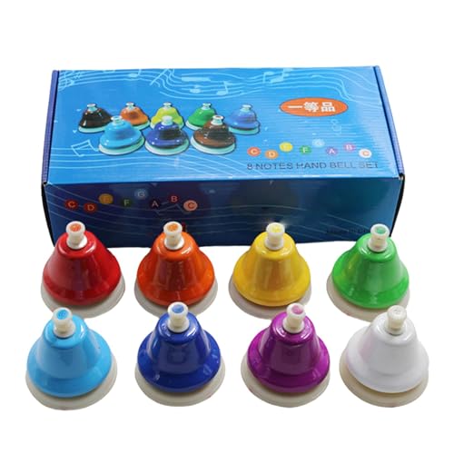 Desk Hand Bells, 8 Notes Music Toys Colorful Table Bells, Fun Teaching Instrument, Exquisite Musical Learning Toy for Thanksgiving, Easter, and Birthday Celebrations von Generisch