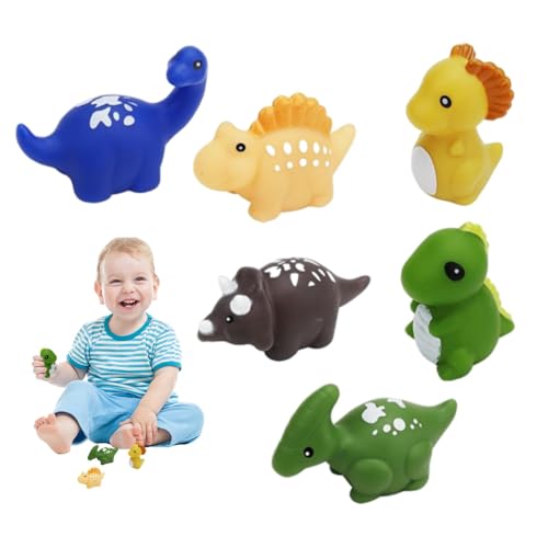 Dino-Badespielzeug für Kinder,Dinosaurier-Badespielzeug - Leuchtendes schwimmendes Dino-Badespielzeug für Kleinkinder | 6 x Kinder-Badespielzeug, Kleinkind-Badespielzeug für Badewanne, Badezimmer, Dus von Generisch