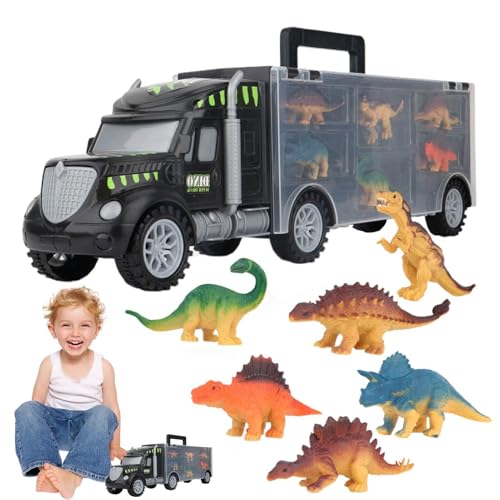 Dinosaur Transport Carrier Truck, Vehicles Playset Truck, Set Dino Figures Carrier, Dinosaur Truck Toys, Transport Car Carrier Truck, Easy To Use, Portable for Children's Day Birthday Easter von Generisch