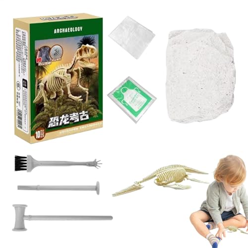 Dinosaurier-Ausgrabungsset,Dinosaurier-Skelett-Ausgrabungsset - Dinosaurier-Skelett-Fossilien-Ausgrabungsspielzeug,3D-Dino-Skelett-Puzzle, baubares Dino-Fossil-Spielzeug für Familie, Kinder, Kleinkind von Generisch