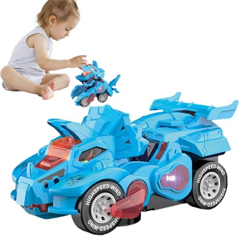 Dinosaurier-Autospielzeug, verwandelndes Dinosaurier-Rennauto,Automatisch verwandelndes Autospielzeug - Interaktive Eltern-Kind-Spiele, batteriebetriebenes elektrisches Verformungsdrehauto für Kinder von Generisch