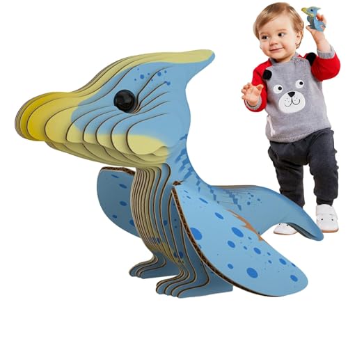 Dinosaurier-Puzzle,Kinder-Dinosaurier-Puzzle - 3D-Tier-Puzzle-Brettspielzeug Denkaufgabe - Tierbausteine, Vorschul-Lernspielzeug, Lernspielzeug für Kinder, und Mädchen von Generisch