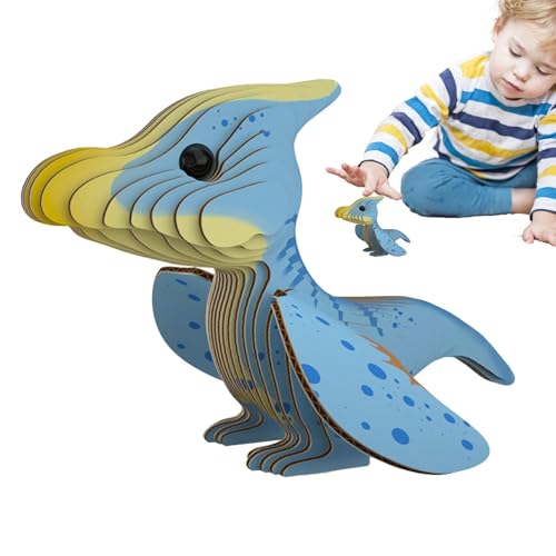 Dinosaurier-Puzzle für Kinder, stapelbare Dinosaurier-Puzzles, sensorisches Spielzeug - Brain Teaser Tier-Puzzle-Brettspielzeug - Tierbausteine, Vorschul-Lernspielzeug, Lernspielzeug für Kinder, und M von Generisch