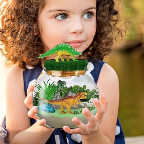 Dinosaurier-Terrarium-Set – Leuchtendes Dinosaurier-Terrarium | Machen Sie Dinosaurier-Spielzeug, Stellen Sie Ihr Eigenes Kunst- Und Bastelset Mit Nachtlicht Her, Dino-Bastelarbeiten Für Im Alt von Generisch