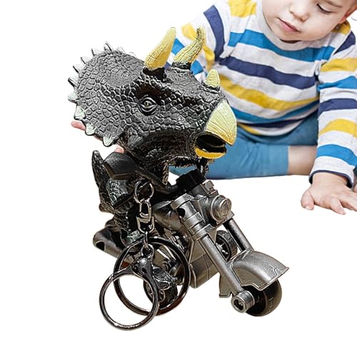 Dinosaurierspielzeug für Kinder,Dinosaurier-Motorradspielzeug,Kreatives Autospielzeug, Motorradform, Dinosaurier-Spielzeug - Lustiger Dinosaurier--Spielzeug-Auto-Schlüsselanhänger für den Schulranzen- von Generisch