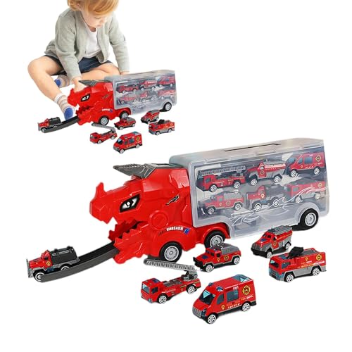 Dinosaurierwagen -Truck, Dinosaurier -Trägerwagen 6 Auto Dinosaurierform Spielzeugwagen Transporter Mega Transporterspielzeug, lustige Kinderfahrzeug -Playsets, interaktive Deform -Katapulturen von Generisch