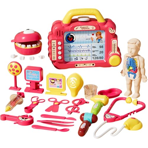 Doctor Games Set, Toddler Pretend Game, Role Equipment 9.84x8.66in, Toys Stethoscope Included, Storage Case Fun Learning Activity, for Kindergarten and Bedroom Game von Generisch