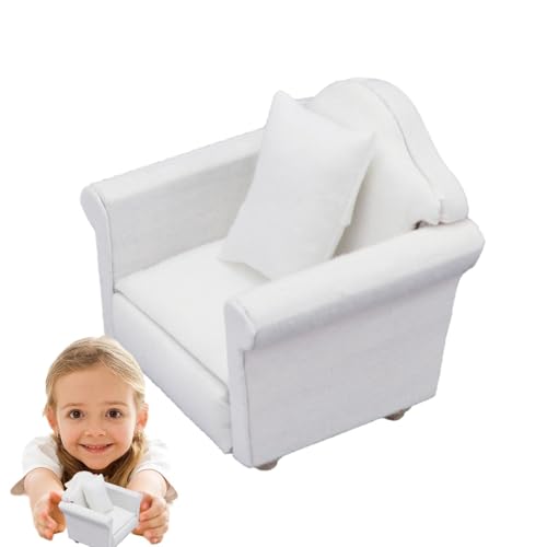 Doll Couch - Doll Sofa, 1/12 Puppenhausmöbel, Puppenhausmöbel Set Accessoires | Miniaturpuppenhaus Accessoires, Tun Sie Vor, Spielzeug Für, Mädchen, Realistisches -Wohnzimmer Set von Generisch