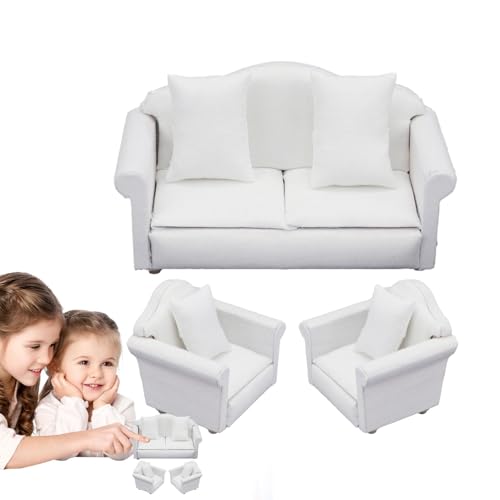 Doll House Sofa, 1/12 Skala Miniatur Wohnzimmermöbel | Doll House Accessoires tun vor, DASS Sofa Möbelspielzeug für Mädchen Spielen von Generisch