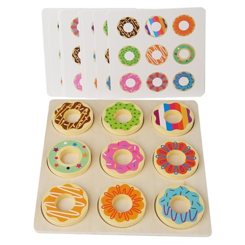 Donut-Spielzeug-Set, Donut-Spielzeug für Kinder - Pädagogische Lernspielzeuge für Kleinkinder | Hölzernes Donut-Spielzeug-Set, realistisch, passendes Spielzeug, Spiel- und Essensset für Kinder im Alte von Generisch