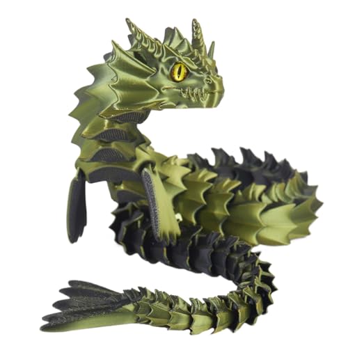 Drachen-Zappelspielzeug, Drachenspielzeug, Gedruckter Drache, gedrucktes Drachen-Zappelspielzeug, Flexibles Gelenkgelenk-Drachenmodellspielzeug für und Mädchen, 17,32 Zoll von Generisch