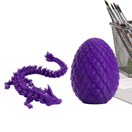 Drachenei Mit Drachen Im Inneren, 3D-gedrucktes Drachenei, Gelenkiges Kristall Drachenei Mit Drachen Im Inneren,Schreibtischdekoration, Drachenspielzeug Für Kinder Und Erwachsene, Dekorative Ostereier von Generisch