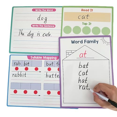 Dry Erasable Board Phonics Learning, Kid's English Phonics Writing Pad, Interactive Learning Tool with Rich Content, Ideal for Preschool, Kindergarten & Classroom Use von Generisch