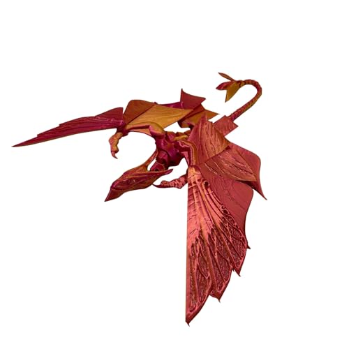 Dynamische 3D Gedruckte Drache Mit Flügeln, Überraschung Drachen Zappelspielzeug, 3D Gedruckte Artikulierter Dragon, Bewegliches Flexibles Kristalldrachen Spielzeug für Desktop von Generisch