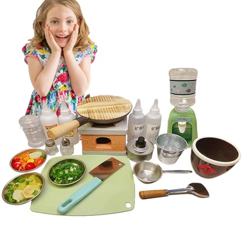 Echtes Mini Cook Set - Kleine Spielküche, Frittierpfanne für Lebensmittel | Tiny Studio Burner Utensils Ausrüstung, kompakte kulinarische Trainingsgeräte, Kochpaket für Teller Echtes Mini Cook Set - Kleine Spielküche, Frittierpfanne für Lebensmittel | Tiny Studio Burner Utensils Ausrüstung, kompakte kulinarische Trainingsgeräte, Kochpaket für Teller von Generisch