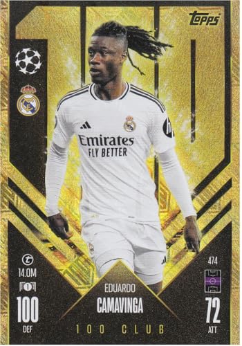 Eduardo Camavinga Madrid t 14.0M Topps 100 Club CL Fußball Sammelkarte 474 von Generisch