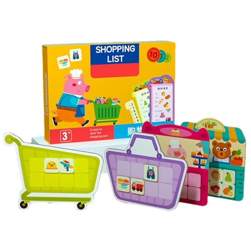 Einkaufslistenspiel, Einkaufslistenspiel für Kinder,Shopping-Spielset-Matching-Spiel | Lebensmittel, Lebensmittel, Obst, Lernspielzeug, Feinmotorik-Spielzeug, passende Karten, Lernaktivitäten im Vorsc von Generisch