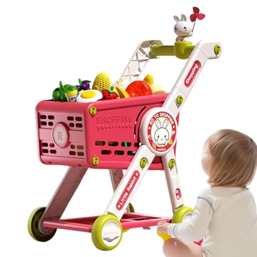 Einkaufswagen, Spielwaren Einkaufswagen Mit Lebensmittel Attrappen, Kinder Spielsupermarkt Rollenspiel Wagen Für Und Mädchen Einkaufswagen, Spielwaren Einkaufswagen Mit Lebensmittel Attrappen, Kinder Spielsupermarkt Rollenspiel Wagen Für Und Mädchen von Generisch