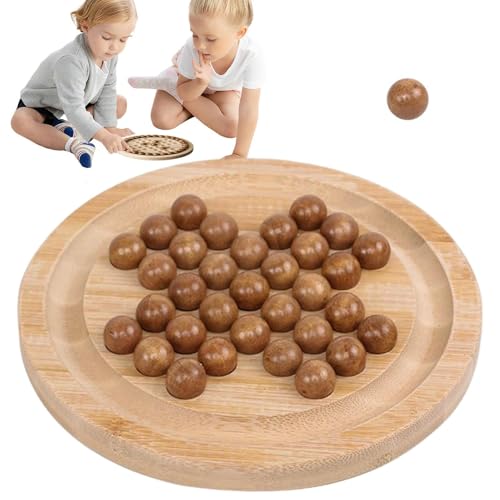 Einzelspieler -Schachbrett, Holzperlenspiel für Kinder,Holzschachbrettspiel für Kinder | Reisen Klassische Strategie Familie Interaction Toy Little Boys Girls Girls von Generisch