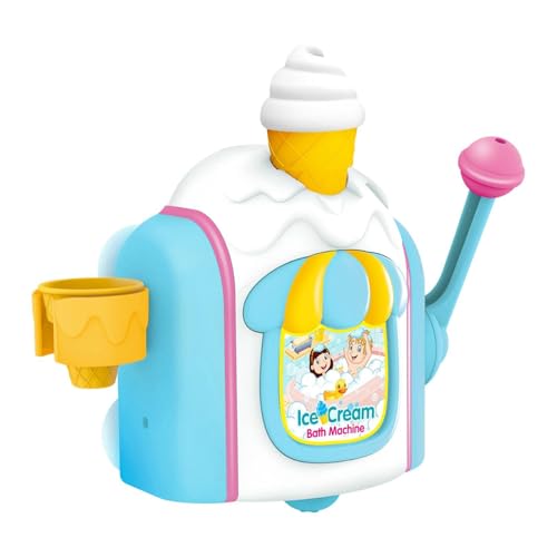 Eiscreme-Badespielzeug Bubble, Badeeiscreme-Schaumbereiter, Badezimmer Badewanne Seifenblasenmaschine, Bath Bubble Maker, Badespielzeug Für Kinder, Seifenblasen-Badewannenspielzeug Mit 4 Eistüten von Generisch