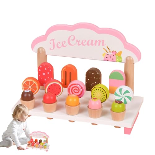 Eiscreme-Spielzeug-Spielset, Eiswagen-Spielladen, Eisdielen-Spielset, Cartoon Girl Pretend Play Ice Lolly Shop Spielset für Kinder im Alter von 3–7 Jahren, Mädchen, von Generisch