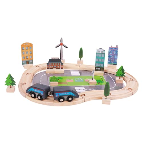 Eisenbahnset für Kinder,Kleines Eisenbahnset | Bauschienen-Puzzle, Kleinkind-Eisenbahn-Set, Kinder-Eisenbahn-Spielzeug, 46-teilig - Vorkindergarten-Spielzeug, Puzzle-Zugschiene, Spielzeug-Zuggleis-Spi von Generisch