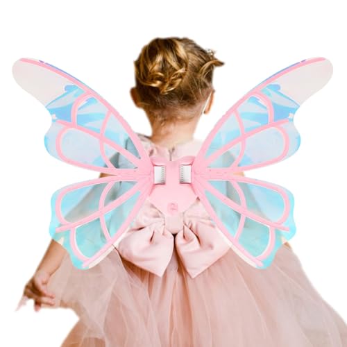 Elektrisch leuchtende Schmetterlingsflügel, Feenflügel mit LED-Lichtern - Prinzessin Cosplay Dress Up Wings - Funkelnde elektrische Schmetterlingsflügel, die sich mit Musik bewegen, für Kinder ab 4 Ja von Generisch