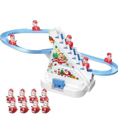 Elektrische Weihnachtsmann-Kletterleiter, LED- Und Musik, Weihnachtsrutsche, Spielzeug, Batteriebetrieben – Robuste Konstruktion, Elektrische Schienenrutsche, Treppe, Achterbahn, Spielset Für W von Generisch