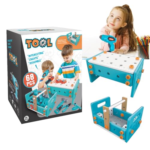 Elektrisches Bohrspielzeug-Set für Kinder, elektrisches Bohrspielzeug - Elektrisches Bohrpuzzle Rollenspiel,Kinder-Werkzeugset, elektrisches Spielzeug, sichere elektrische Bohrmaschine, Puzzle-Bauspie von Generisch